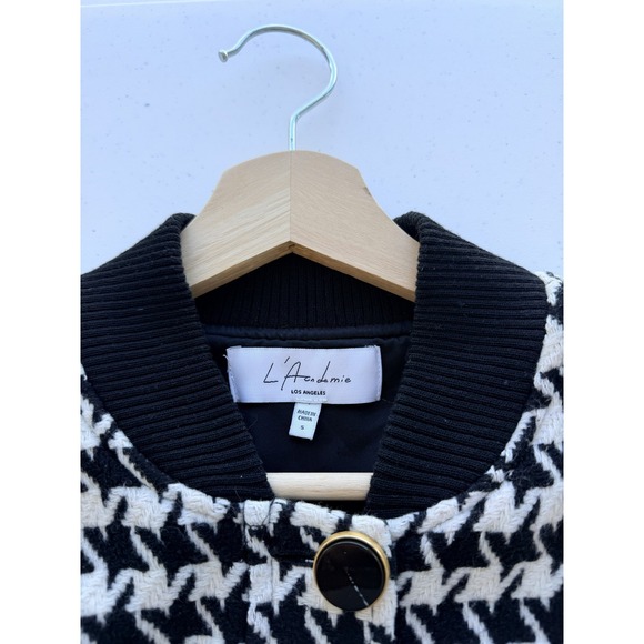 Oversized Houndstooth Bomber L'Academie Sophia Jacket SOLD OUT ON REVOLVE Small - Picture 5 of 13